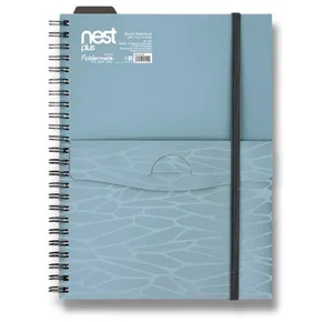 Spiralnotizbuch mit Tasche FolderMate Nest blau